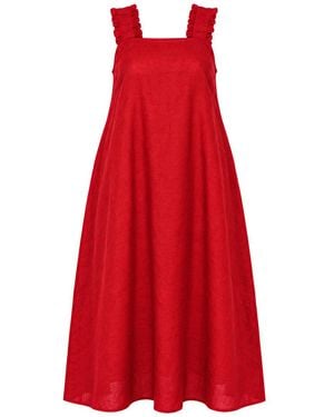 Adrift Clothing Clare Linen Sun Dress - Red