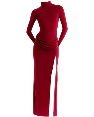 Maison De Gala Lena Midi Burgundy Dress - Red