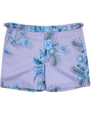 lords of harlech Neptune Mali Floral Tailored Swim Short - Blue