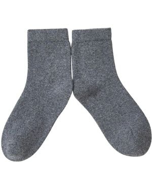 Soft Strokes Silk Wool Quarter-Length Socks Set Of Two - Grey