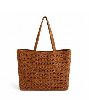 Springmoonatelier Neutrals Luxury Handmade Straw Oversized Bag - Brown