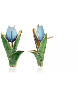 Milou Jewelry Tulip Flower Earrings - Green