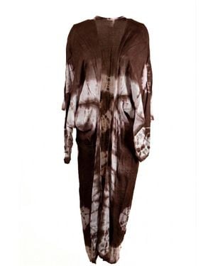 Saachi Tie Dye Maxi Kimono - Brown