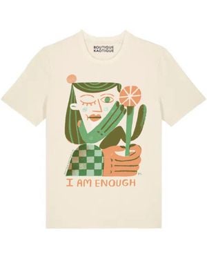 Boutique Kaotique I Am Enough Organic Cotton T-Shirt - White