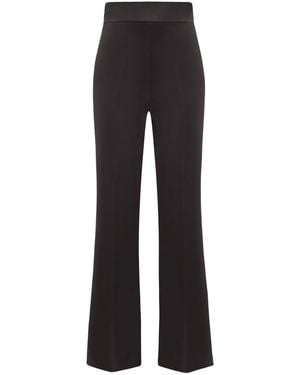 Tia Dorraine High-Waist Flared Trousers - Black