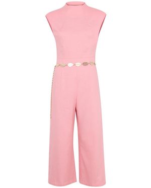 Zetaye Celeste Linen Cotton Jumpsuit - Pink