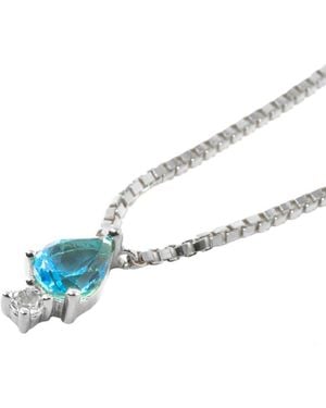 NASI SILVER Pear Atarah Necklace- Topaz & Topaz - Blue