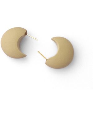 By Chavelli Neutrals Chubby Huggie Hoops - Metallic