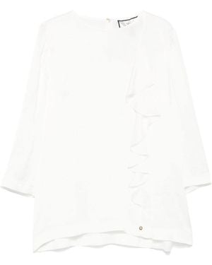 Nissa Ruffled Viscose Top - White