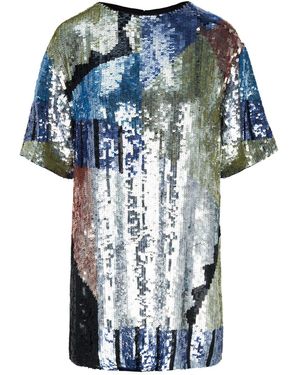 RaeVynn Lexi T-Shirt Sequin Dress - Blue