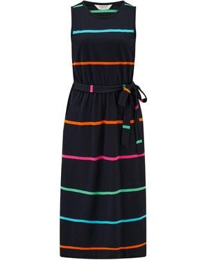 Sugarhill Rory Racer Jersey Midi Dress Spaced Eighties Stripe - Black
