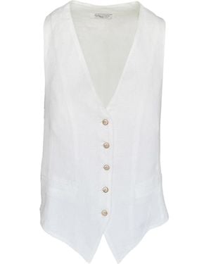 Haris Cotton Linen Vest - White