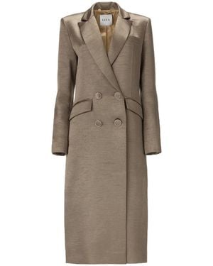 Lita Couture Belted Midi Trench Coat - Natural