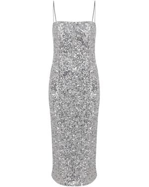 NAZLI CEREN Miles Sequin Midi Dress - Gray