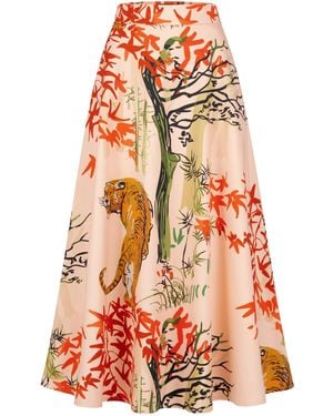 Marianna Déri Tiger Print Maxi Skirt - Orange