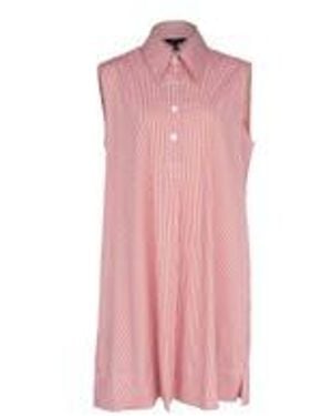 Le Réussi Italian Cotton Stripe Sleeveless Dress - Pink
