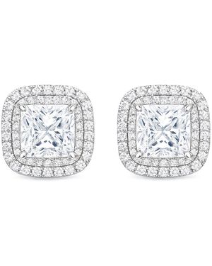 Maison De Gala Cushion Halo Stud Earrings - Metallic