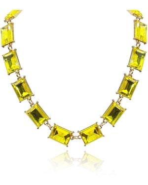 Michael Nash Jewelry Citrine Crystal Octagon Necklace - Yellow