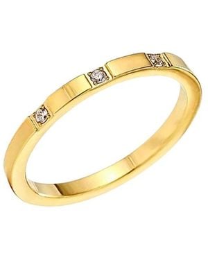 Mickey's Girl Tri-Stone Band Waterproof Ring - Metallic