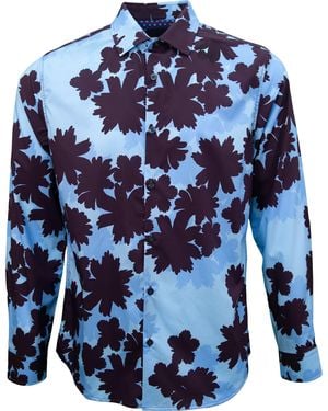 lords of harlech Norman Salerno Floral Shirt - Blue