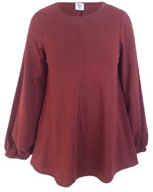 Frock Tales Guru Flared Top With Blouson Sleeves - Purple