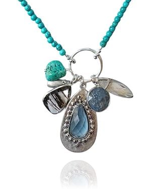 Rare Matters Jewelry Radiance Charm & Coastal Teardrop Necklace - Blue