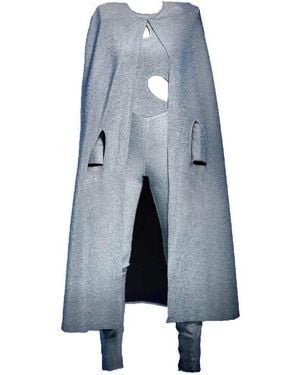 Harmonia Ny Enjoy The Ride Cape & Shoulder Padded Catsuit Set By Dani Watanabe - Blue