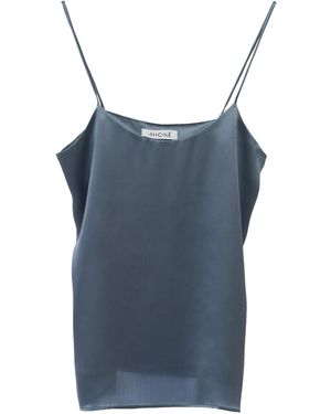 MIONÈ Silk Camisole Top - Blue