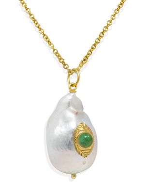 Vintouch Italy The Eye Emerald Pendant Necklace - Metallic