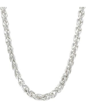 7879 Braided Curb Chain Necklace - Metallic
