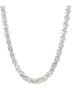 7879 Braided Curb Chain Necklace - Metallic