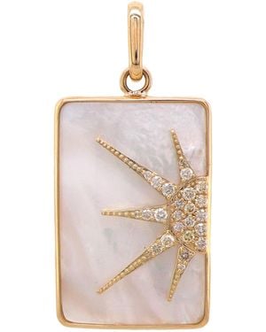 Artisan 18K Shell Diamond Sunburst Pendant - Natural