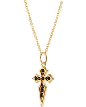 Scream Pretty Stone Cross Necklace With Slider Clasp - Metallic