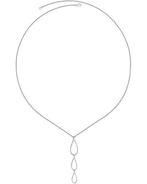 Lucy Quartermaine Solid Sterling Tri Petal Long Pendant - Metallic
