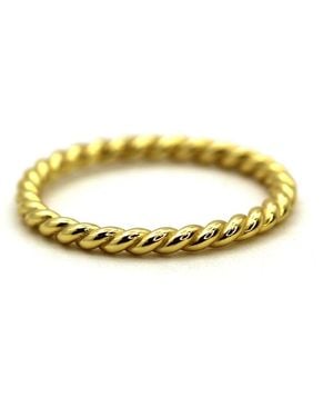 VicStoneNYC Fine Jewelry Rope Solid Ring By Handmade - Yellow