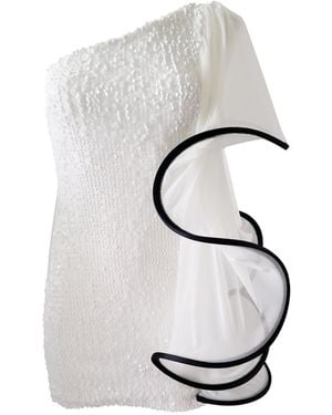 Laura Daili Wave Glimmer Mini Dress - White