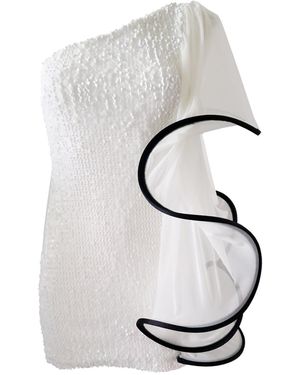 Laura Daili Wave Glimmer Mini Dress - White