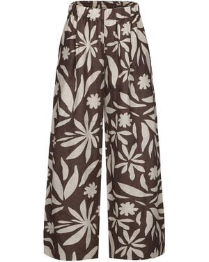 NUAJE NUAJE Rhea Wide Leg Linen Pant - Black