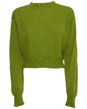 SVETA Milano Billie Cashmere Sweater With Embroidery - Green