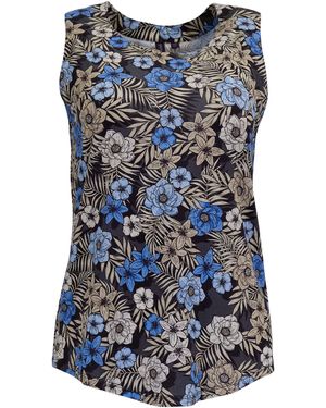 lords of harlech Tina Tropical Mix Muscle Tank - Blue