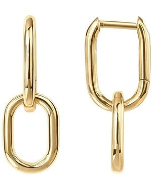Harfi 18Ct Plated Convertible Paperclip Drop Earrings - Metallic