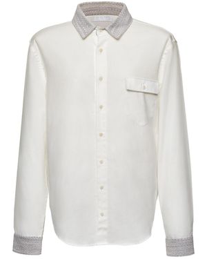 Seren London Knit Collar Shirt - White