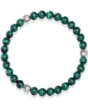 Nialaya Malachite Bracelet With Balls - Green