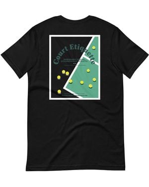 Anchor and Crew Court Etiquette Tennis Club League Organic Cotton T-Shirt - Black