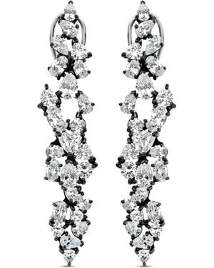 SALLY SKOUFIS Renaissance Drop Earrings With Made Cz Diamond Stimulant - White