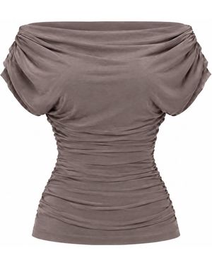Atom Label Neutrals Carbon Top - Brown