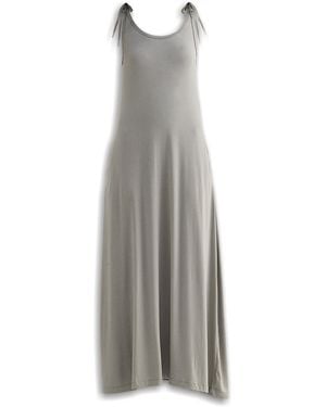 REISTOR Tie-Detail Maxi Dress - Grey