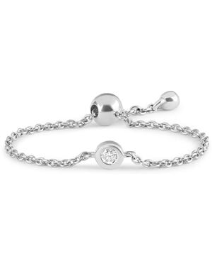 Zohreh Diamond Solitaire Adjustable Chain Ring 9K - White