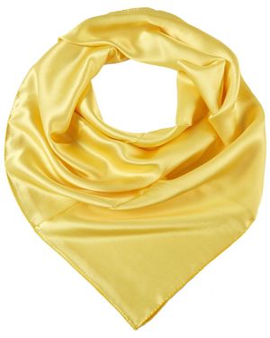Soft Strokes Silk Pure Silk Scarf Daffodil Solid Color Collection Lemon Large - Yellow