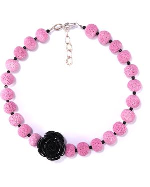 Mineralgems•Studio Madrepora Coral Necklace With Rose - Pink